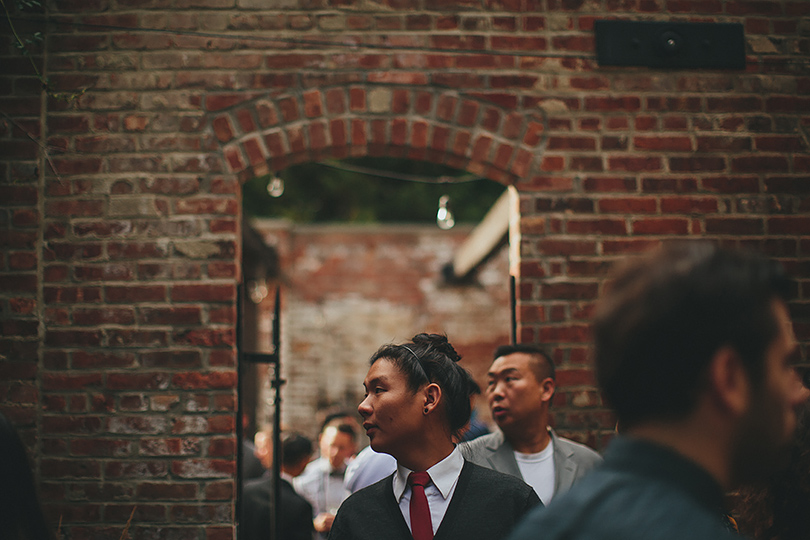 backyard wedding guests