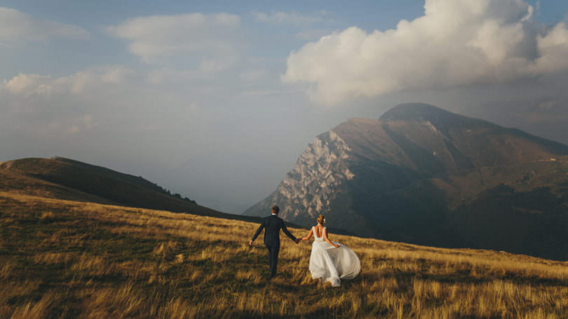 Wedding bride and groom Lake Garda
